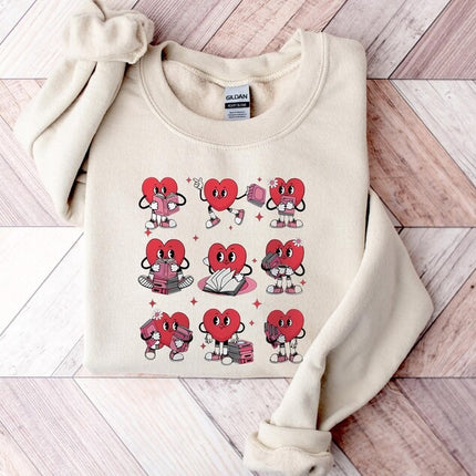 Valentine Day Book Lover Sweater, Book Heart Valentines Sweatshirt, Cute Valentine Gift for Girlfriend, Bookworm Jumper, Valentine's Gifts