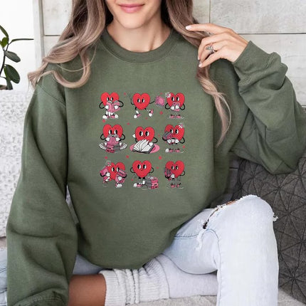 Valentine Day Book Lover Sweater, Book Heart Valentines Sweatshirt, Cute Valentine Gift for Girlfriend, Bookworm Jumper, Valentine's Gifts