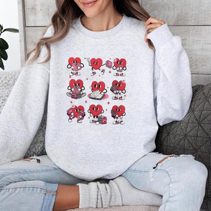 Valentine Day Book Lover Sweater, Book Heart Valentines Sweatshirt, Cute Valentine Gift for Girlfriend, Bookworm Jumper, Valentine's Gifts