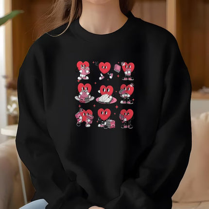 Valentine Day Book Lover Sweater, Book Heart Valentines Sweatshirt, Cute Valentine Gift for Girlfriend, Bookworm Jumper, Valentine's Gifts