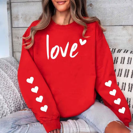 Valentine's Day Women Sweatshirt, Love Sweatshirt, Lover Hearts Printed Jumper