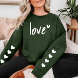 Valentine's Day Women Sweatshirt, Love Sweatshirt, Lover Hearts Printed Comfy Pullover Jumper, Girlfriend Valentine Crewnecks, Gifts for Her