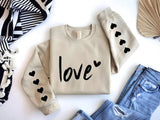 Valentine's Day Women Sweatshirt, Love Sweatshirt, Lover Hearts Printed Comfy Pullover Jumper, Girlfriend Valentine Crewnecks, Gifts for Her