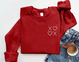 XOXO Valentines Day Sweatshirts, Embroidered XOXO Monogrammed Jumpers for Women, Cute Valentines Sweatshirt, Memorial Gifts for Girlfriend