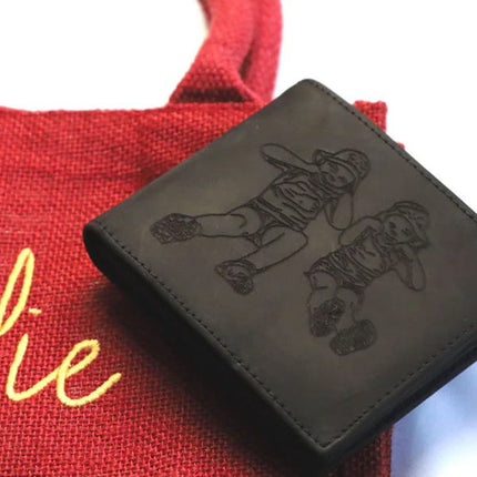 Personalised Valentines Day Gift, Engraved Leather Wallets For Him Photo Wallet for Men, Custom Monogrammed Anniversary Gift, Valentine Gift
