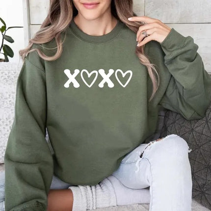 XOXO Valentines Crewneck Sweater, XOXO Crewneck Sweatshirt for Girlfriend, Cute Valentines Day Sweatshirt, Memorial Valentine Gift for Women