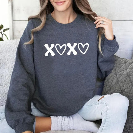 XOXO Valentines Crewneck Sweater, XOXO Crewneck Sweatshirt for Girlfriend, Cute Valentines Day Sweatshirt, Memorial Valentine Gift for Women