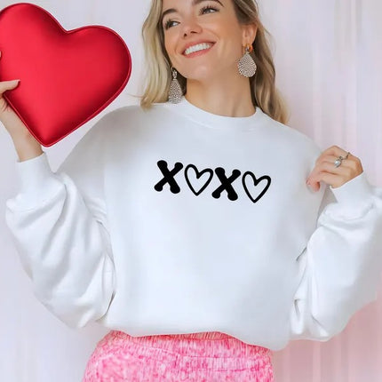 XOXO Valentines Crewneck Sweater, XOXO Crewneck Sweatshirt for Girlfriend, Cute Valentines Day Sweatshirt, Memorial Valentine Gift for Women