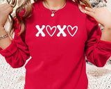 XOXO Valentines Crewneck Sweater, XOXO Crewneck Sweatshirt for Girlfriend, Cute Valentines Day Sweatshirt, Memorial Valentine Gift for Women