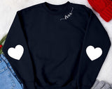 Valentines Elbow Heart Patch Sweatshirts, Teacher Valentine Heart Printed Crewnecks, Love Heart Sweatshirt, Valentine Tops, Valentine Gifts