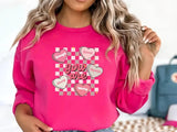 Teacher Valentine Sweatshirt, Retro Women's Valentines Sweater, Valentine Day Printed Crewnecks, Love Heart Jumpers, Valentine Gifts for Her