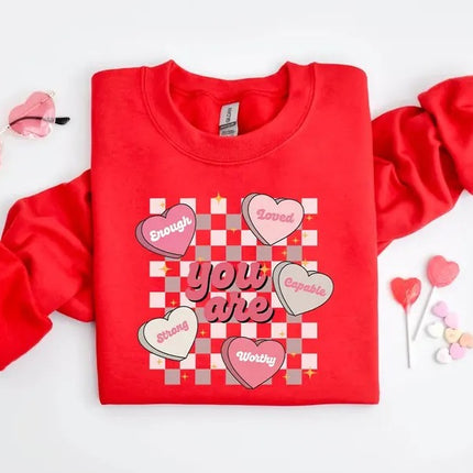 Teacher Valentine Sweatshirt, Retro Women's Valentines Sweater, Valentine Day Printed Crewnecks, Love Heart Jumpers, Valentine Gifts for Her