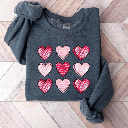 Valentines Day Women Sweatshirt, Valentine Candy Heart Jumper, I Lover You Sweatshirt, Heart Printed Top for Teacher, Valentine Gift for Her