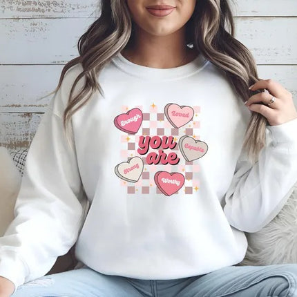 Teacher Valentine Sweatshirt, Retro Women's Valentines Sweater, Valentine Day Printed Crewnecks, Love Heart Jumpers, Valentine Gifts for Her