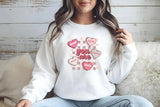 Teacher Valentine Sweatshirt, Retro Women's Valentines Sweater, Valentine Day Printed Crewnecks, Love Heart Jumpers, Valentine Gifts for Her