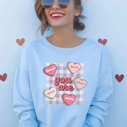 Teacher Valentine Sweatshirt, Retro Women's Valentines Sweater, Valentine Day Printed Crewnecks, Love Heart Jumpers, Valentine Gifts for Her