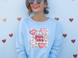 Teacher Valentine Sweatshirt, Retro Women's Valentines Sweater, Valentine Day Printed Crewnecks, Love Heart Jumpers, Valentine Gifts for Her