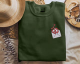 Embroidered Valentines Heart Sweatshirt, Love Letter Valentines Day Crewneck, Sweaters for Her, Comfy Colors Jumpers, Valentines Day Gifts