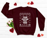 Custom Name/Text Valentines Sweatshirt, Valentines Day Couple Ugly Sweaters, Personalised GF BF Matching Jumpers, Funny Valentines Day Gifts