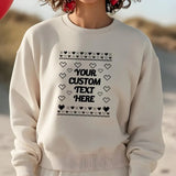 Custom Name/Text Valentines Sweatshirt, Valentines Day Couple Ugly Sweaters, Personalised GF BF Matching Jumpers, Funny Valentines Day Gifts