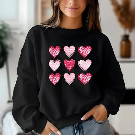Valentines Day Women Sweatshirt, Valentine Candy Heart Jumper, I Lover You Sweatshirt, Heart Printed Top for Teacher, Valentine Gift for Her