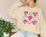 Valentines Day Women Sweatshirt, Valentine Candy Heart Jumper, I Lover You Sweatshirt, Heart Printed Top for Teacher, Valentine Gift for Her