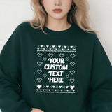 Custom Name/Text Valentines Sweatshirt, Valentines Day Couple Ugly Sweaters, Personalised GF BF Matching Jumpers, Funny Valentines Day Gifts