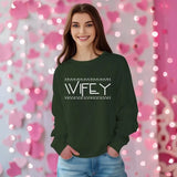 Valentines Wifey Hubby Sweatshirts, Couple Matching Valentines Day Printed Jumpers, Mr And Mrs Memorial Crewnecks, Newlyed Valentine's Gifts