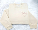 Custom Name Heart Valentines Sweater, Personalised Embroidered Heart Sweatshirt, Love Heart Valentines Jumper for Him, Valentines Day Gifts