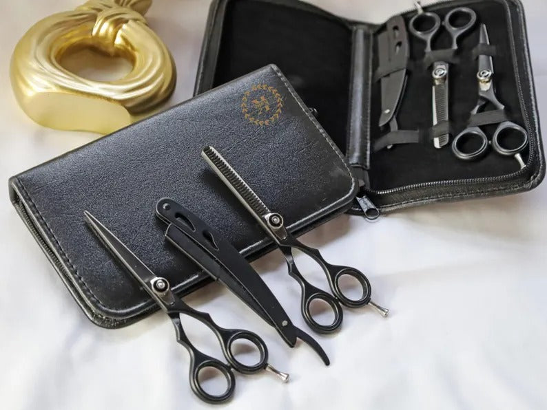 Personalised Hairdresser Leather Tools Bag, Custom Engraved Monogrammed Scissors Bag, Hairstylist Tools Organiser, Valentine Gift for Barber