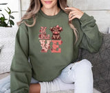 Highland Cow Valentine Sweatshirt, Love Valentine Women Jumper, Western Valentine Printed Crewneck, Cow Lover Gift, Valentine's Gift for Her