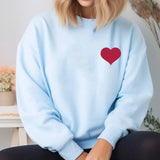 Custom Valentines Heart Sweatshirt, Personalised Initial on Sleeve Valentine Sweater, Love Heart Printed Jumper for Him, Valentines Day Gift