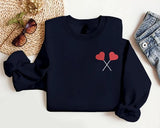 Embroidered Heart Lollipops Sweatshirt, Funny Love Valentines Sweatshirt, Couple Matching Jumpers, Gift for Girlfriend, Valentines Day Gifts