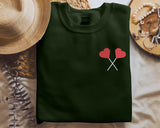 Embroidered Heart Lollipops Sweatshirt, Funny Love Valentines Sweatshirt, Couple Matching Jumpers, Gift for Girlfriend, Valentines Day Gifts