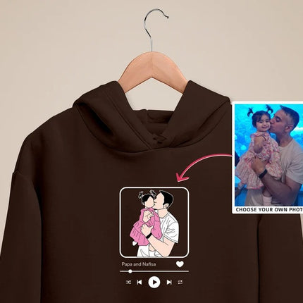 Custom Album Cover Photo Hoodie, Personalised Song Plaque With Couple Image Sketch Jumper, Matching Couple Sweater, Valentines Gift For Him