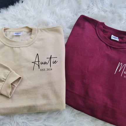 Personalised Sweatshirt for Mom Dad, Custom Mama Sweatshirt, Kids Name Sweater