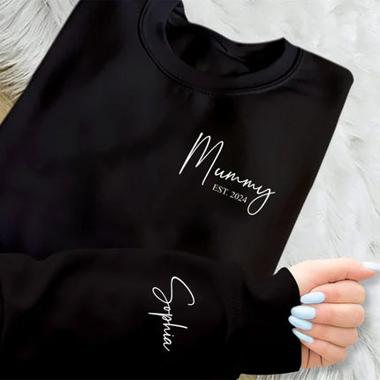 Personalised Sweatshirt for Mom Dad, Custom Mama Sweatshirt, Kids Name Sweater