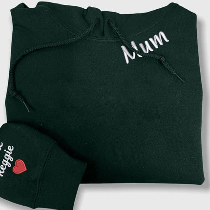 Embroidered Mama Hoodie, Personalised Text Names Women's Hooded Sweatshirt