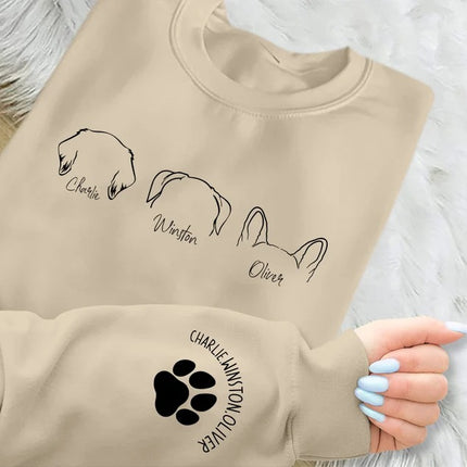 Dog Mom Custom Sweatshirt, Personalised Pet Names Printed Jumper, Dog Mama Dad Crewneck Sweater, Comfort Color Sizes XS-4XL Unisex Outfits