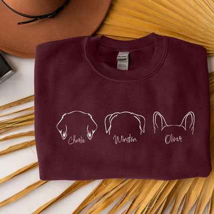 Dog Mom Custom Sweatshirt, Personalised Pet Names Printed Jumper, Dog Mama Dad Crewneck Sweater, Comfort Color Sizes XS-4XL Unisex Outfits