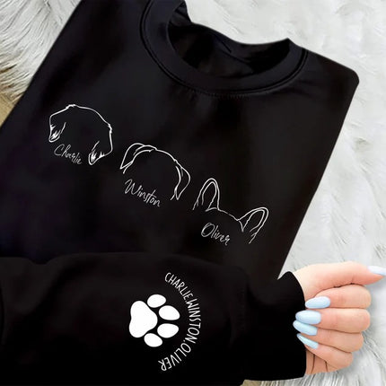 Dog Mom Custom Sweatshirt, Personalised Pet Names Printed Jumper, Dog Mama Dad Crewneck Sweater, Comfort Color Sizes XS-4XL Unisex Outfits