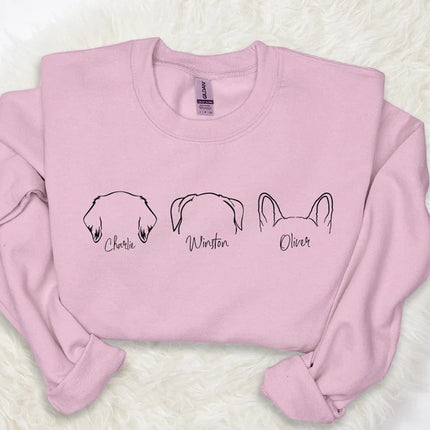 Dog Mom Custom Sweatshirt, Personalised Pet Names Printed Jumper, Dog Mama Dad Crewneck Sweater, Comfort Color Sizes XS-4XL Unisex Outfits