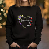 Custom Grandma Christmas Sweatshirt, Personalised Grandkids Name Xmas Sweatshirt, Nana Mothers Day Printed Jumper, Grandma Christmas Gifts