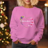 Custom Grandma Christmas Sweatshirt, Personalised Grandkids Name Xmas Sweatshirt, Nana Mothers Day Printed Jumper, Grandma Christmas Gifts