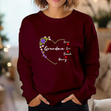 Custom Grandma Christmas Sweatshirt, Personalised Grandkids Name Xmas Sweatshirt, Nana Mothers Day Printed Jumper, Grandma Christmas Gifts