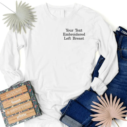 Custom Text Embroidered T-Shirt, Personalised Family Matching Customized Shirt