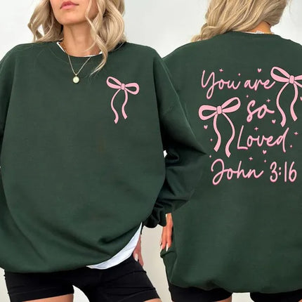 You Are So Loved Sweatshirt, Christian Bible Verse Sweatshirt, Valentine Day Gifts