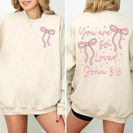 You Are So Loved Sweatshirt, Christian Bible Verse Sweatshirt, Valentine Day Gifts