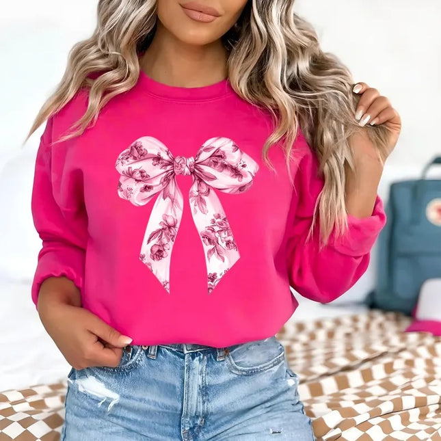 Valentines Day Coquette Bow Sweatshirt, Retro Valentines Day Crewneck Sweater, Heart Bow Valentines Day Sweater for Women, Valentine Gifts