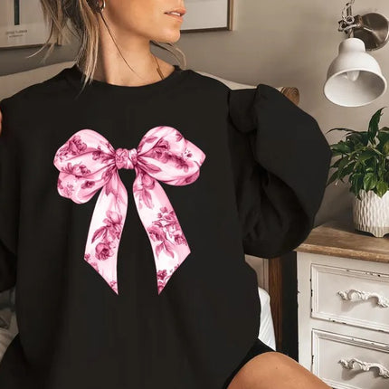 Valentines Day Coquette Bow Sweatshirt, Retro Valentines Day Crewneck Sweater, Heart Bow Valentines Day Sweater for Women, Valentine Gifts